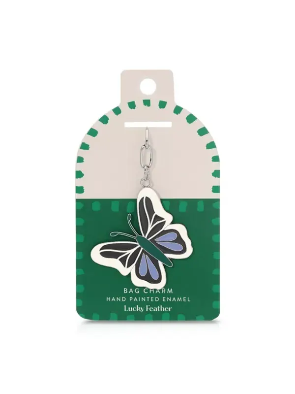 Эмалевая подвеска на сумку Lucky Feather