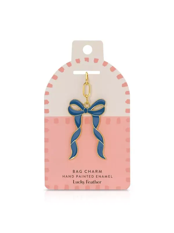 Эмалевая подвеска на сумку Lucky Feather, bow