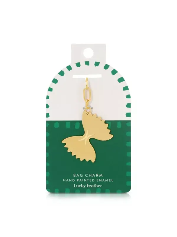Эмалевая подвеска на сумку Lucky Feather, pasta