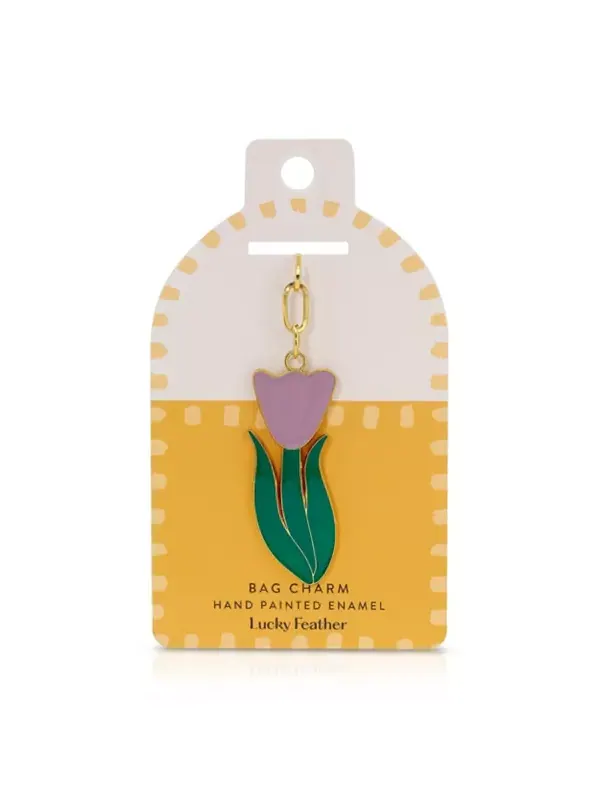 Эмалевая подвеска на сумку Lucky Feather