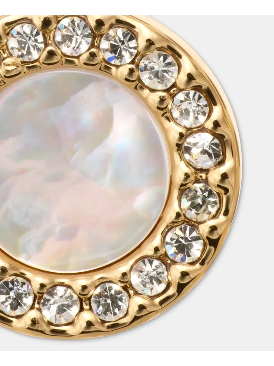 Эффектные серьги-подвески с инкрустацией из перламутра Dkny — изображение 3 из 4, оттенок белый