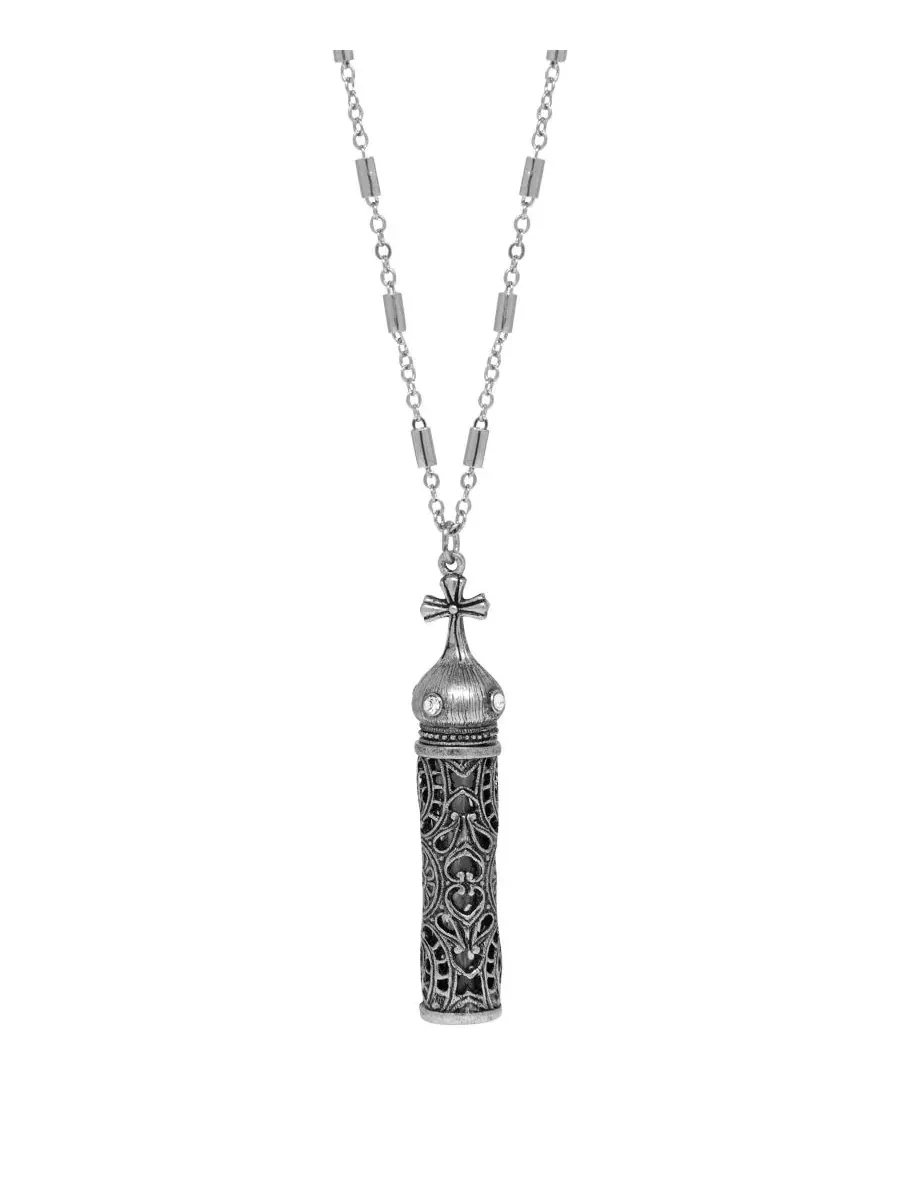Серебряный флакон для святой воды, цепочка 76 см (76 см ) Symbols Of Faith