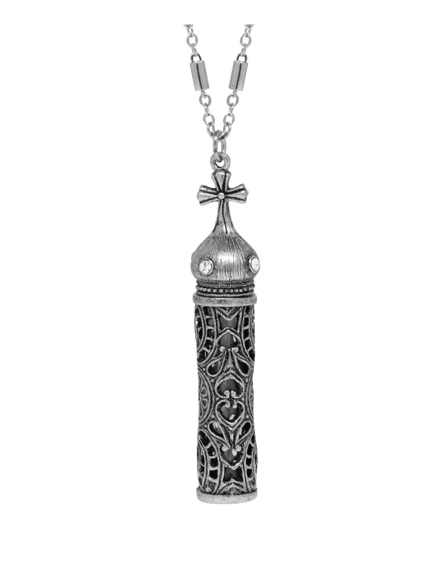 Серебряный флакон для святой воды, цепочка 76 см (76 см ) Symbols Of Faith — изображение 3 из 4, оттенок серый