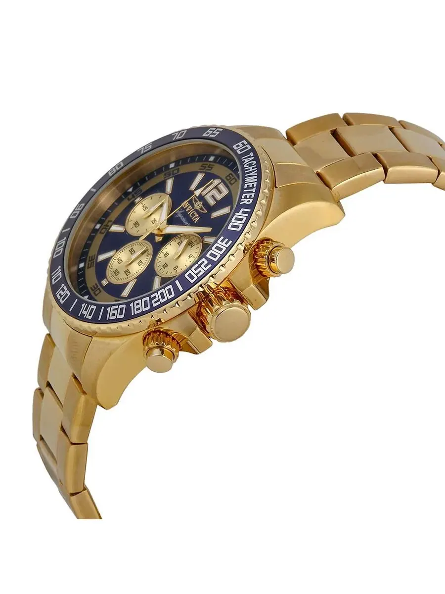 Мужские кварцевые часы-хронограф 7410 Signature с циферблатом Invicta — изображение 2 из 3, оттенок золото