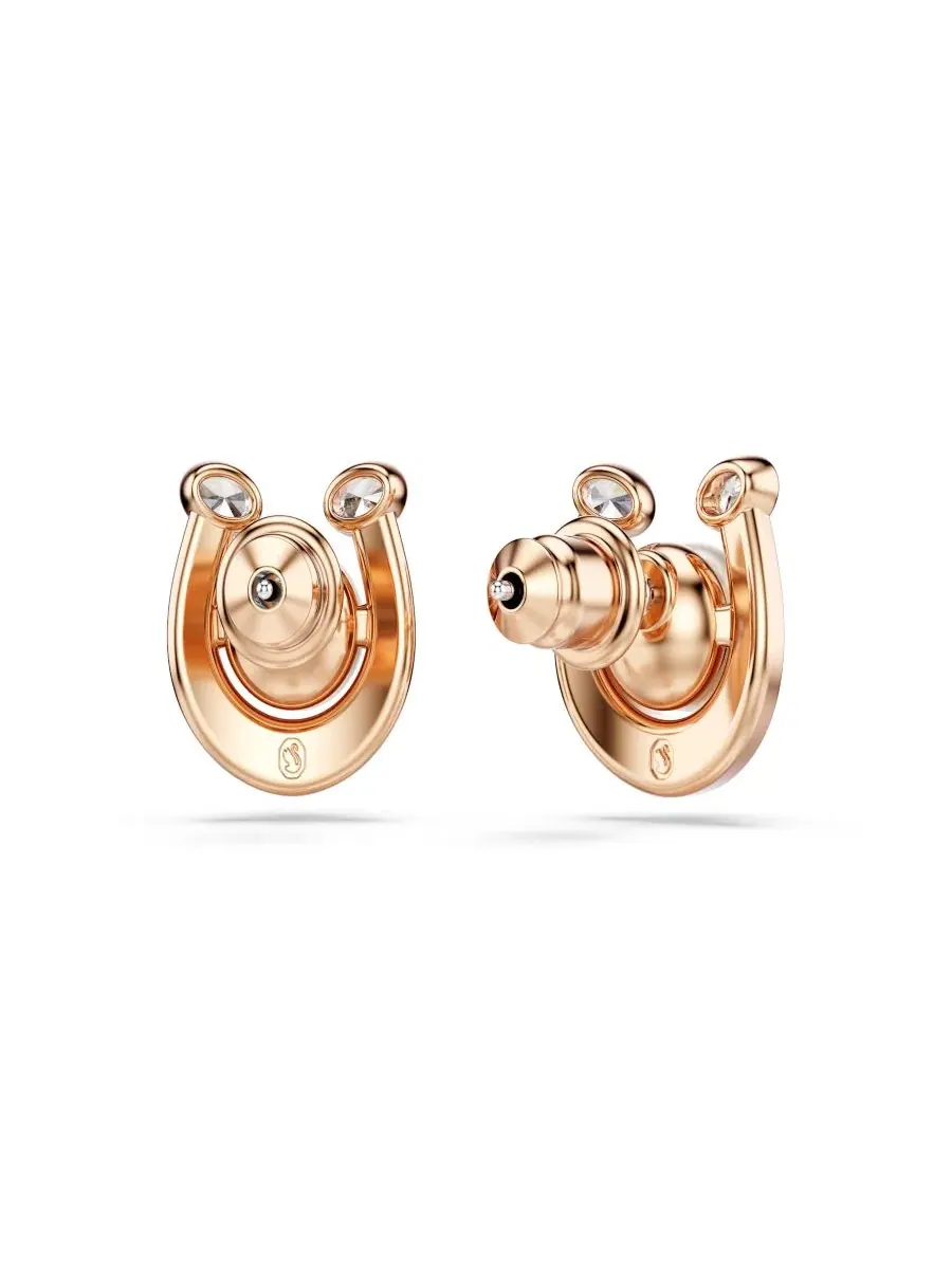 Серьги-пусеты с кристаллами Swarovski, с жемчугом, Symbolica Swarovski — изображение 4 из 7, оттенок розовый