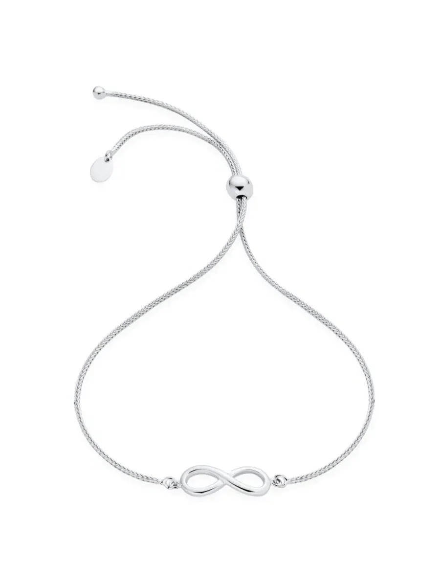Браслет-бесконечность из стерлингового серебра, модель Infinity Bolo Bling Jewelry — изображение 1 из 4, оттенок серебряный
