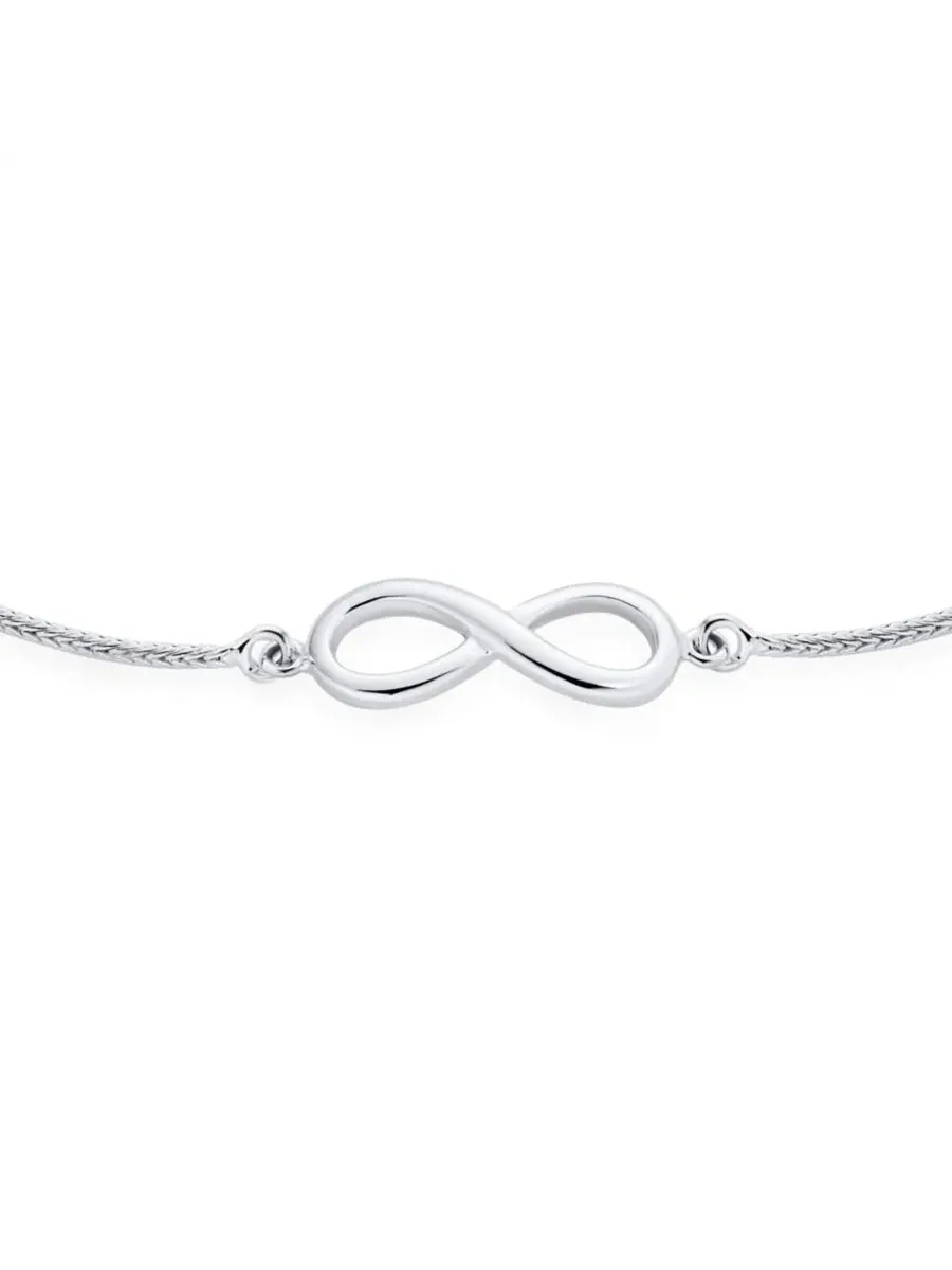Браслет-бесконечность из стерлингового серебра, модель Infinity Bolo Bling Jewelry — изображение 2 из 4, оттенок серебряный