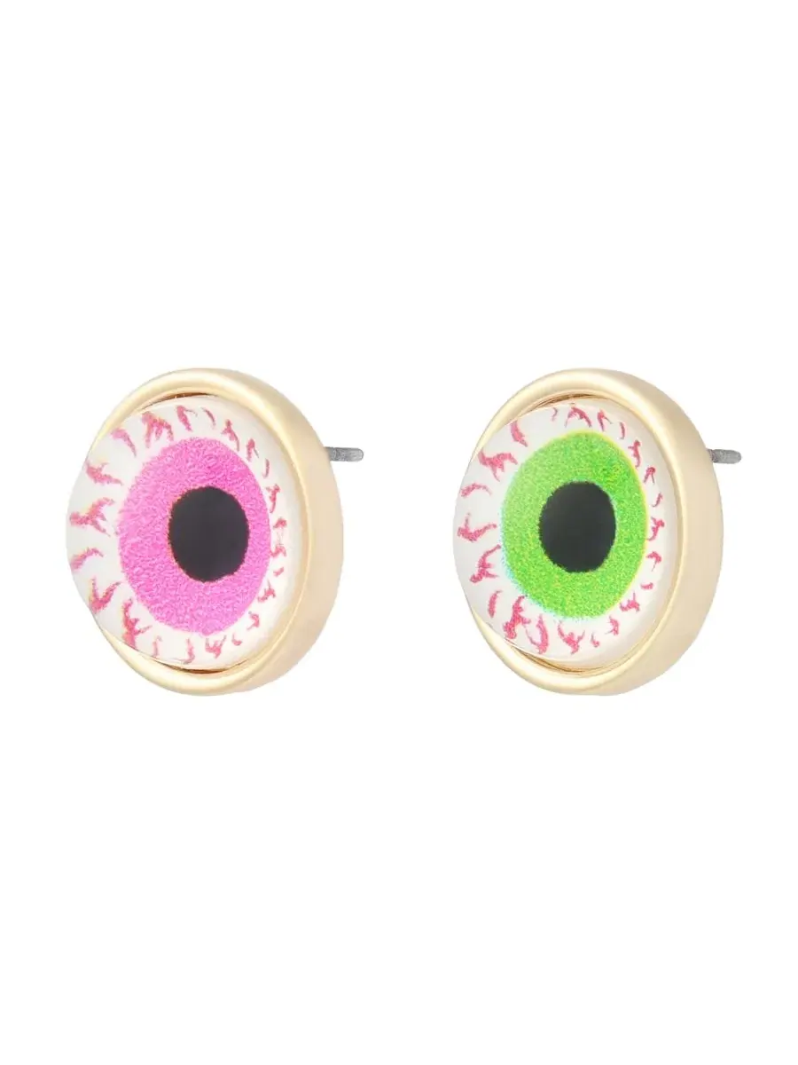Серьги-пусеты с принтом «Глаза» Multi-Colored Halloween Eyeball Stud Earrings Betsey Johnson — изображение 2 из 4