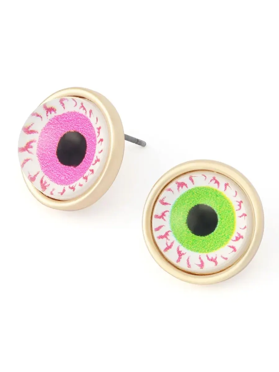 Серьги-пусеты с принтом «Глаза» Multi-Colored Halloween Eyeball Stud Earrings Betsey Johnson — изображение 3 из 4