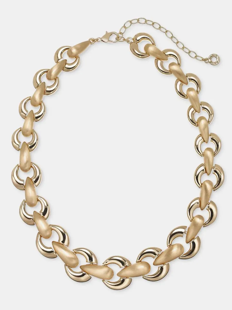 Ожерелье с объемным звеном, модель Puffy Linked Collar Anne Klein — изображение 1 из 5, оттенок золото