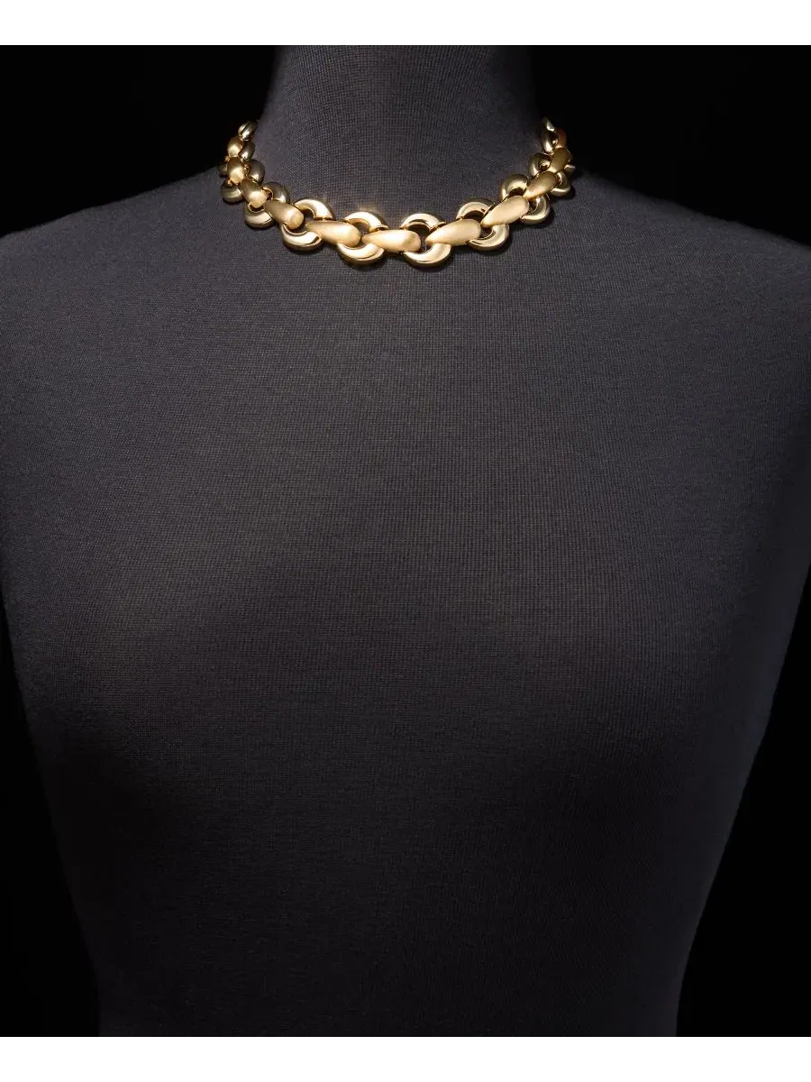Ожерелье с объемным звеном, модель Puffy Linked Collar Anne Klein — изображение 3 из 5, оттенок золото