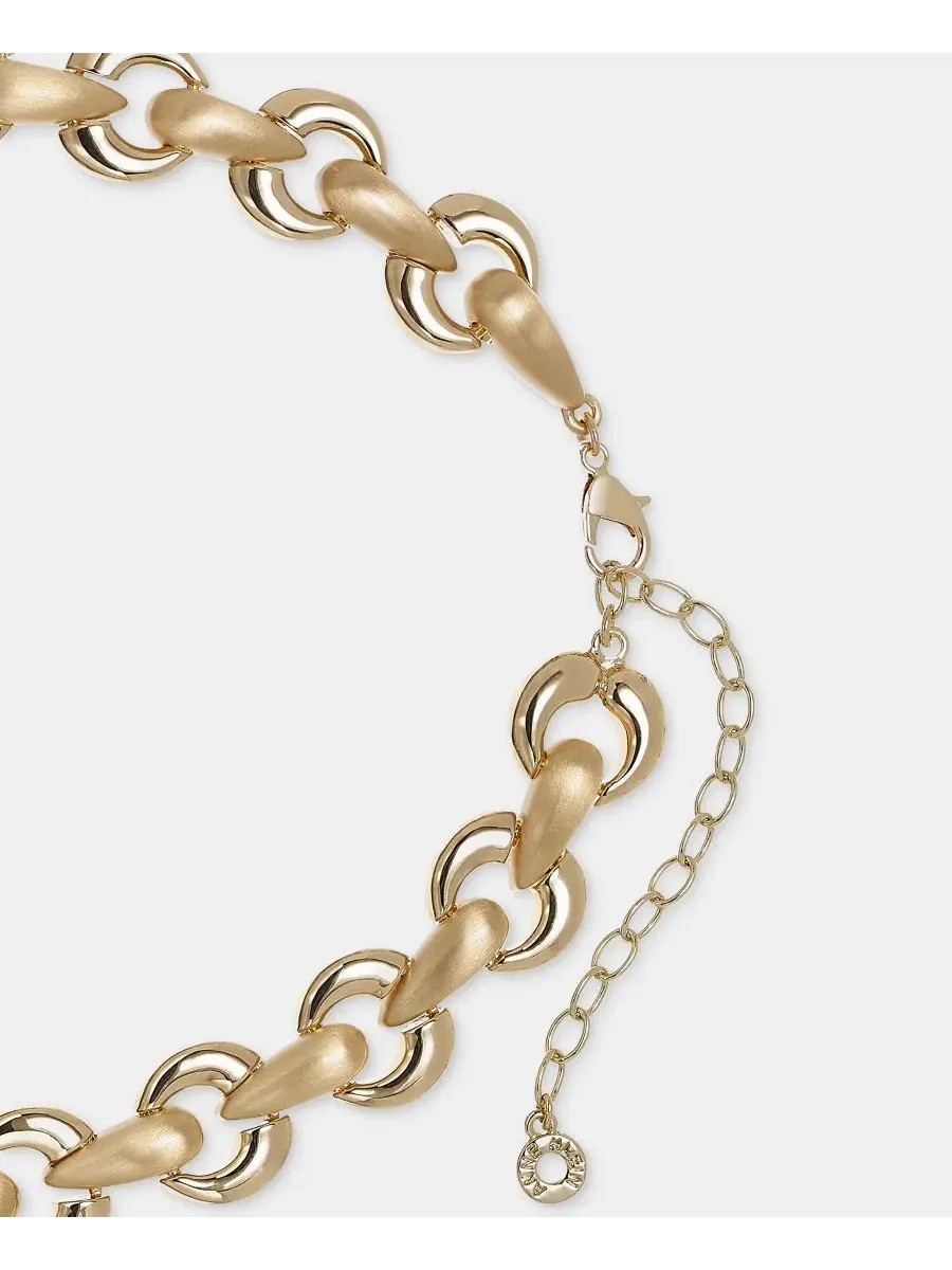 Ожерелье с объемным звеном, модель Puffy Linked Collar Anne Klein — изображение 4 из 5, оттенок золото