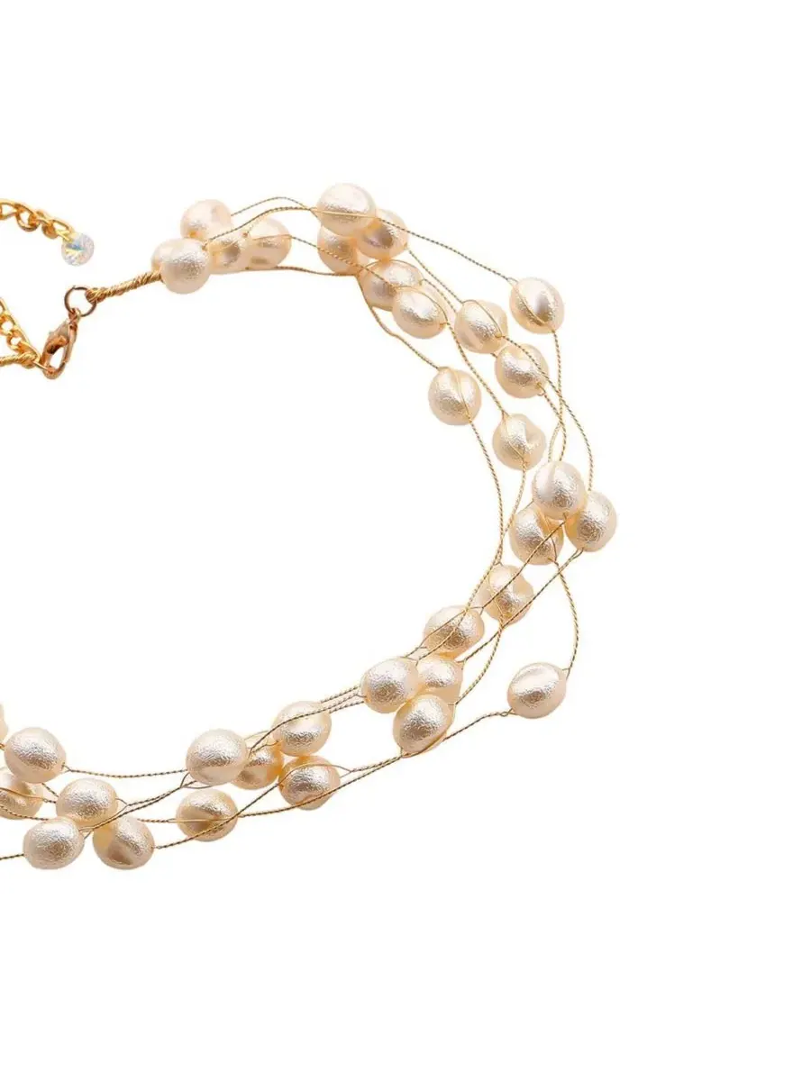 Женский колье-ошейник The Venezia Collar Necklace SOHI — изображение 5 из 6, оттенок белый