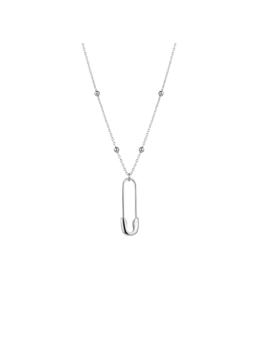 Колье из стерлингового серебра с бусинами, Safety Pin Spero London — изображение 1 из 6, оттенок серебряный