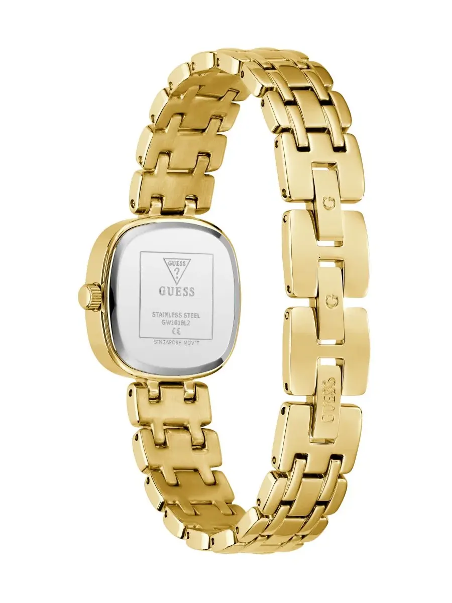 Женские часы GUESS с квадратным корпусом из стали золотистого цвета, 25 мм — изображение 2 из 6, оттенок золотистый