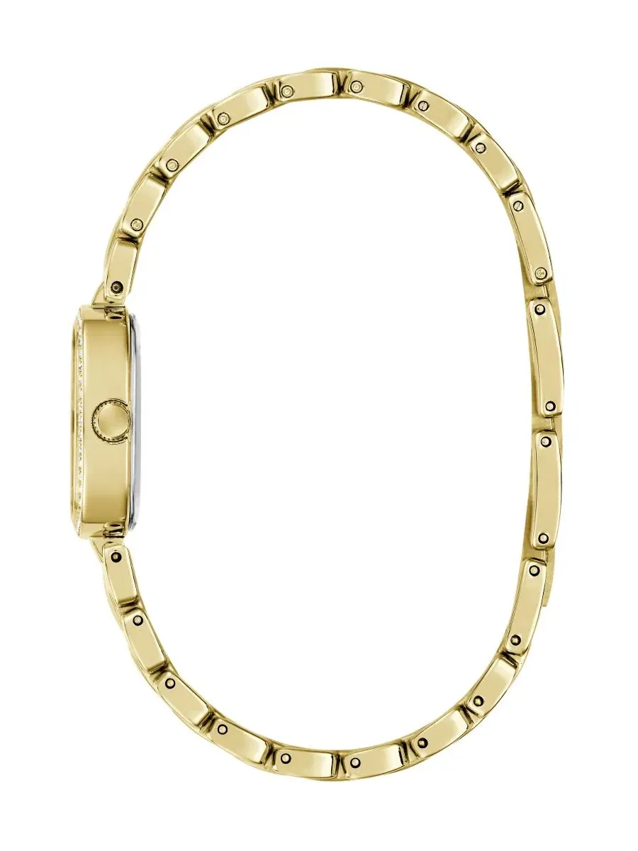 Женские часы GUESS с квадратным корпусом из стали золотистого цвета, 25 мм — изображение 4 из 6, оттенок золотистый