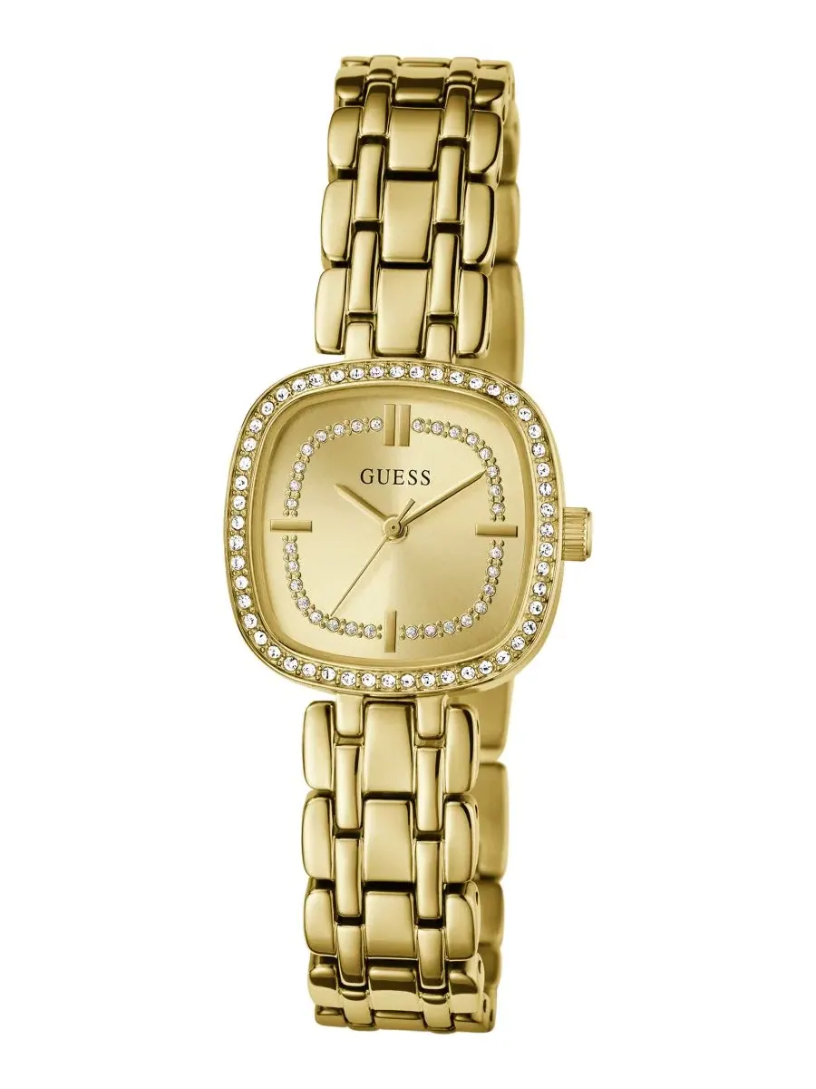 Женские часы GUESS с квадратным корпусом из стали золотистого цвета, 25 мм — изображение 6 из 6, оттенок золотистый