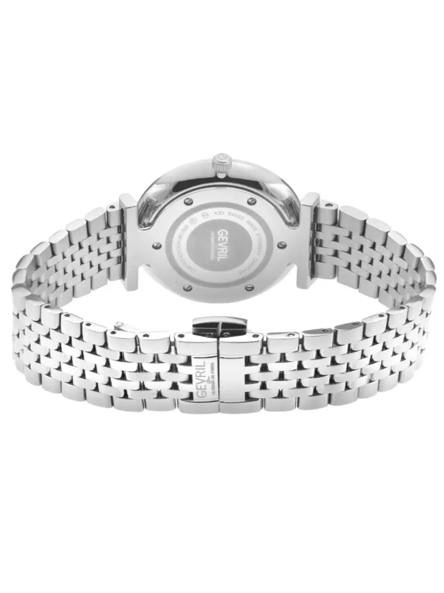Женские часы Atelier 57 Swiss Quartz Diamond Silver Stainless Steel Bracelet Gevril — изображение 2 из 3, оттенок серебряный