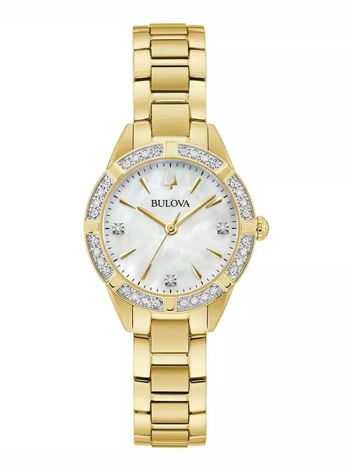 Женские классические часы Sutton Diamond (1/20 карата) из нержавеющей стали с золотистым браслетом — изображение 1 из 3