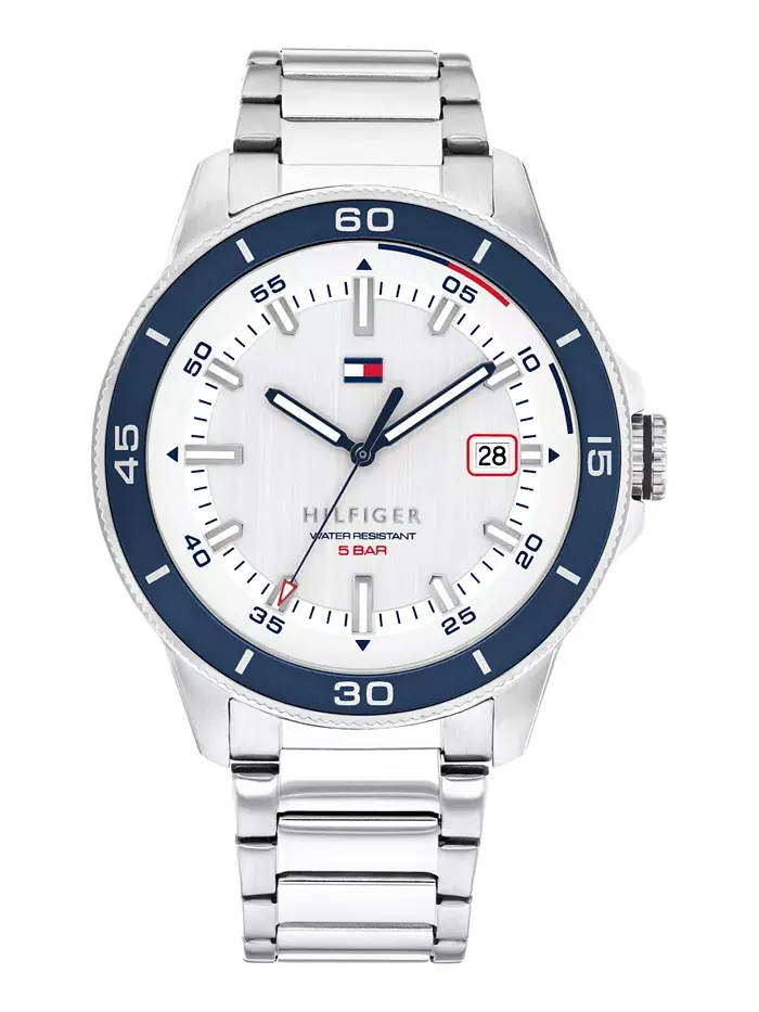 Мужские часы Tommy Hilfiger с кварцевым механизмом, 43 мм, стальной браслет — изображение 1 из 7