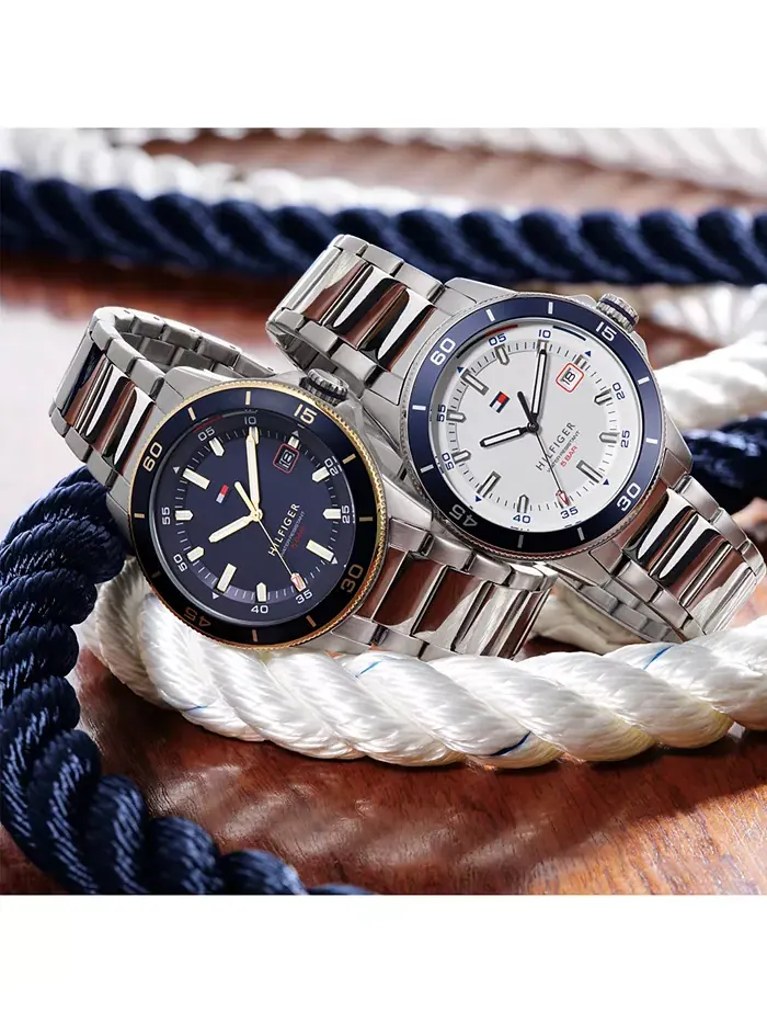 Мужские часы Tommy Hilfiger с кварцевым механизмом, 43 мм, стальной браслет — изображение 7 из 7