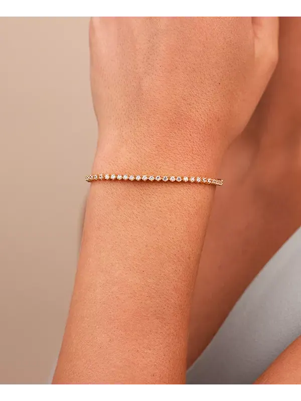 Теннисный браслет Mirabell с кубическим цирконием Sterling Forever — изображение 3 из 3, оттенок золото