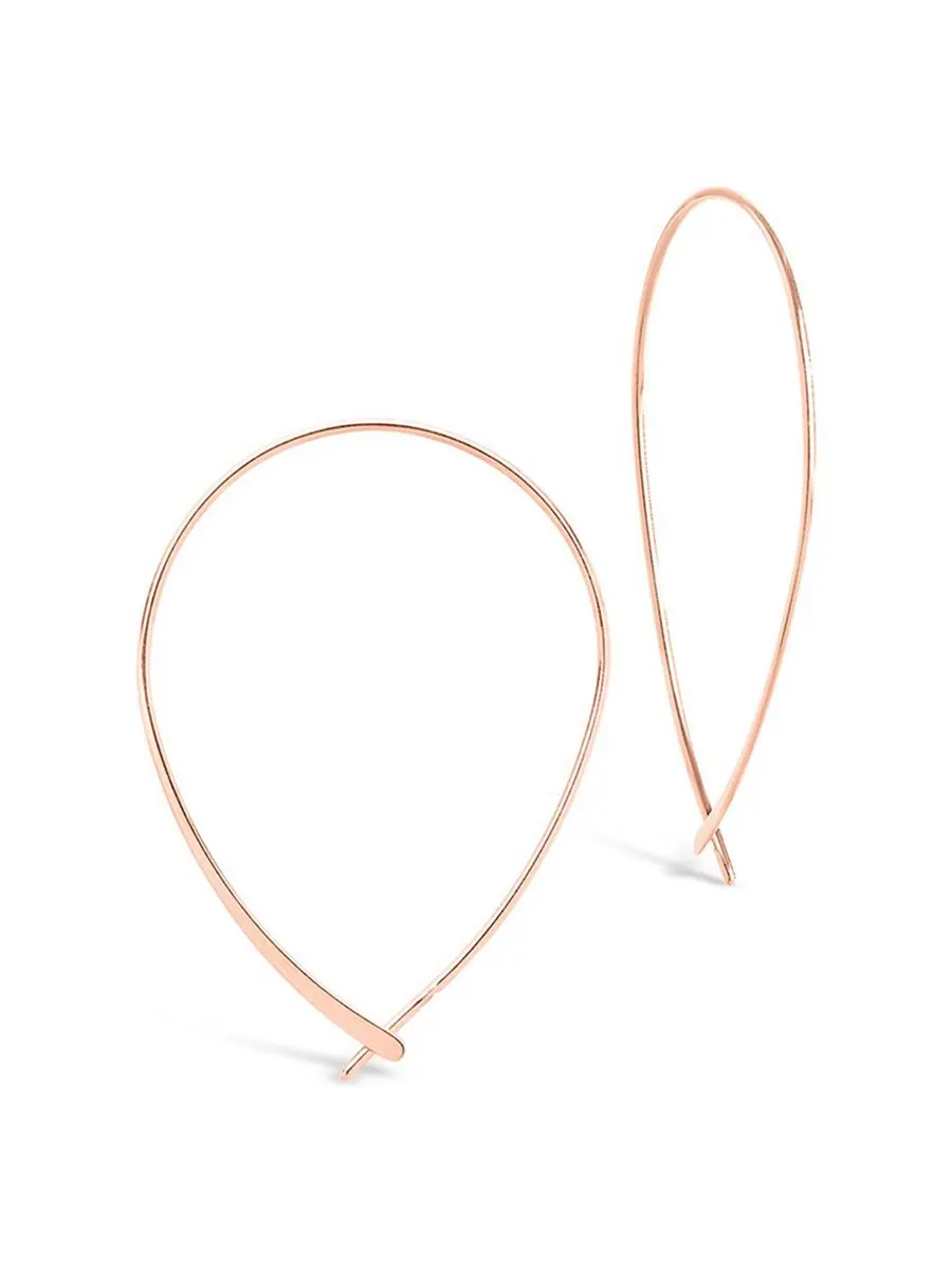 Изящные серьги-кольца из металла Sterling Forever — изображение 1 из 3, оттенок розовый золотистый