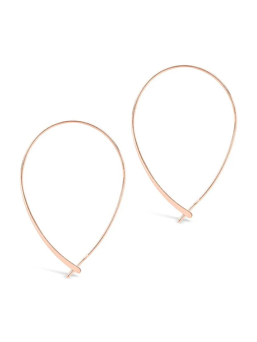 Изящные серьги-кольца из металла Sterling Forever — изображение 2 из 3, оттенок розовый золотистый