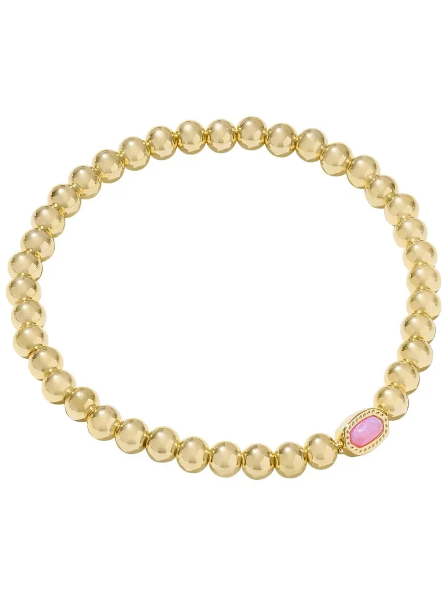 Браслет-эластичный Mini Elaina Stone Charm Beaded Stretch Kendra Scott — изображение 1 из 3, оттенок светлый розовый