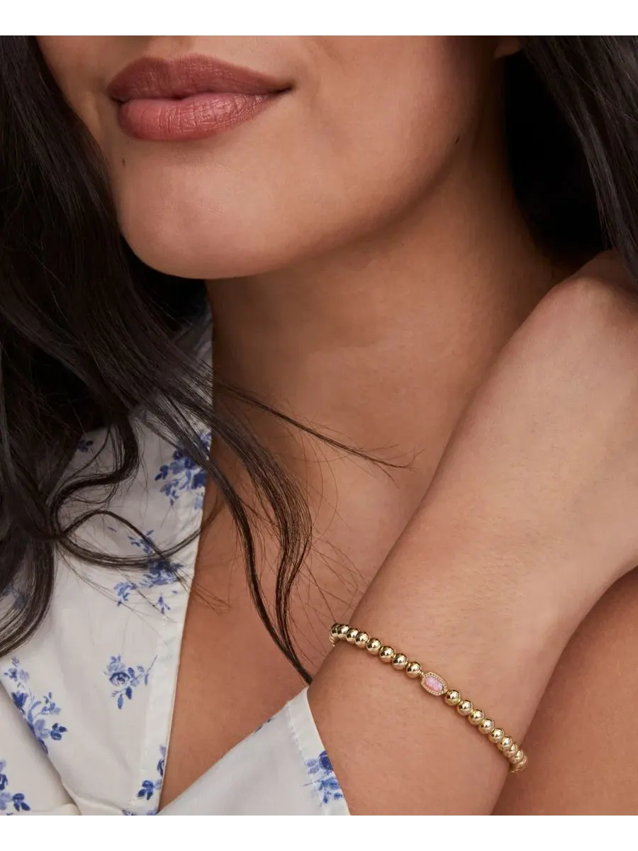 Браслет-эластичный Mini Elaina Stone Charm Beaded Stretch Kendra Scott — изображение 3 из 3, оттенок светлый розовый
