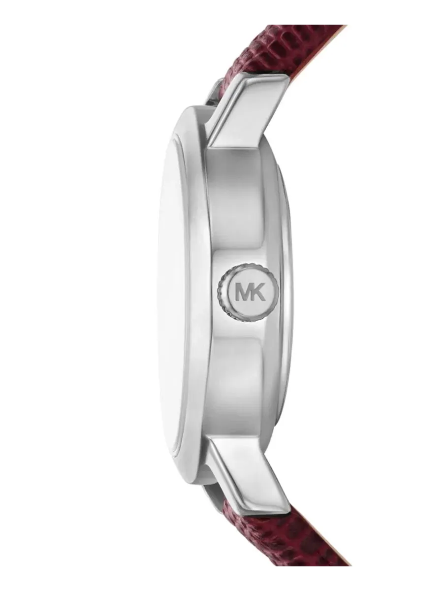 Женские часы Maude с кожаным ремешком Michael Kors — изображение 3 из 4, оттенок красный