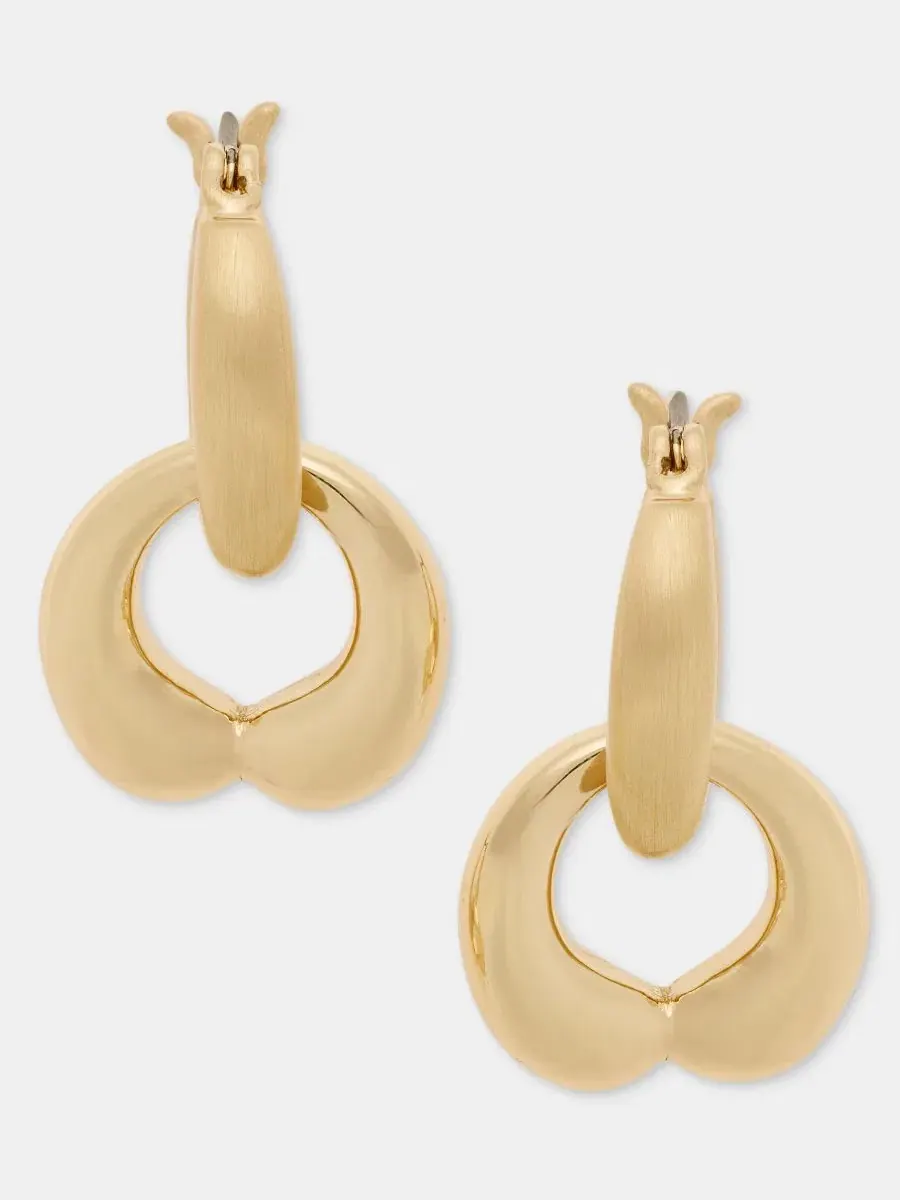 Серьги-подвески Puffy Linked Drop Anne Klein — изображение 2 из 4, оттенок золото