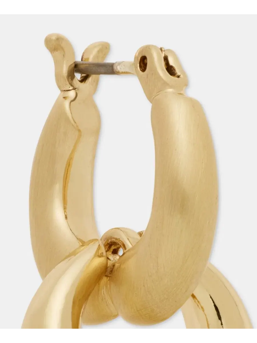 Серьги-подвески Puffy Linked Drop Anne Klein — изображение 4 из 4, оттенок золото