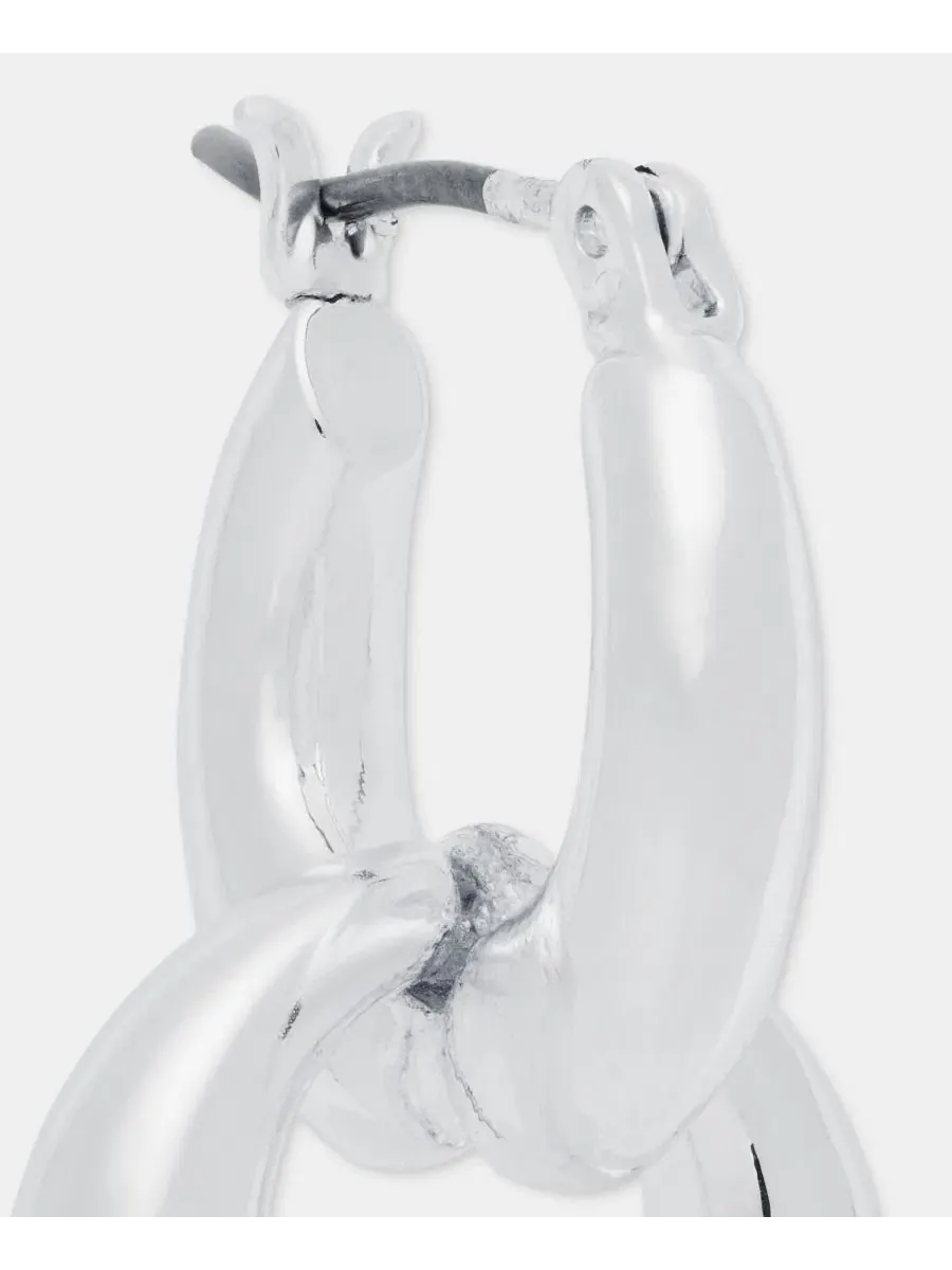 Серьги-подвески Puffy Linked Drop Anne Klein — изображение 4 из 4, оттенок серебряный