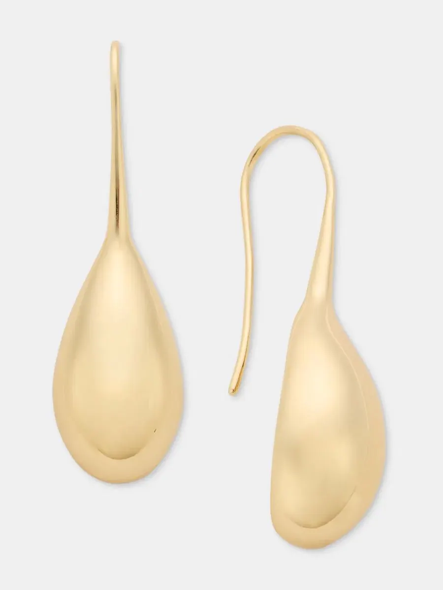 Серьги-протяжки с объемными каплями, Puffy Teardrop DKNY — изображение 2 из 4, оттенок золото