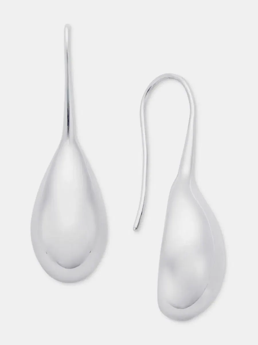 Серьги-нитки DKNY Puffy Teardrop — изображение 2 из 4, оттенок серебряный