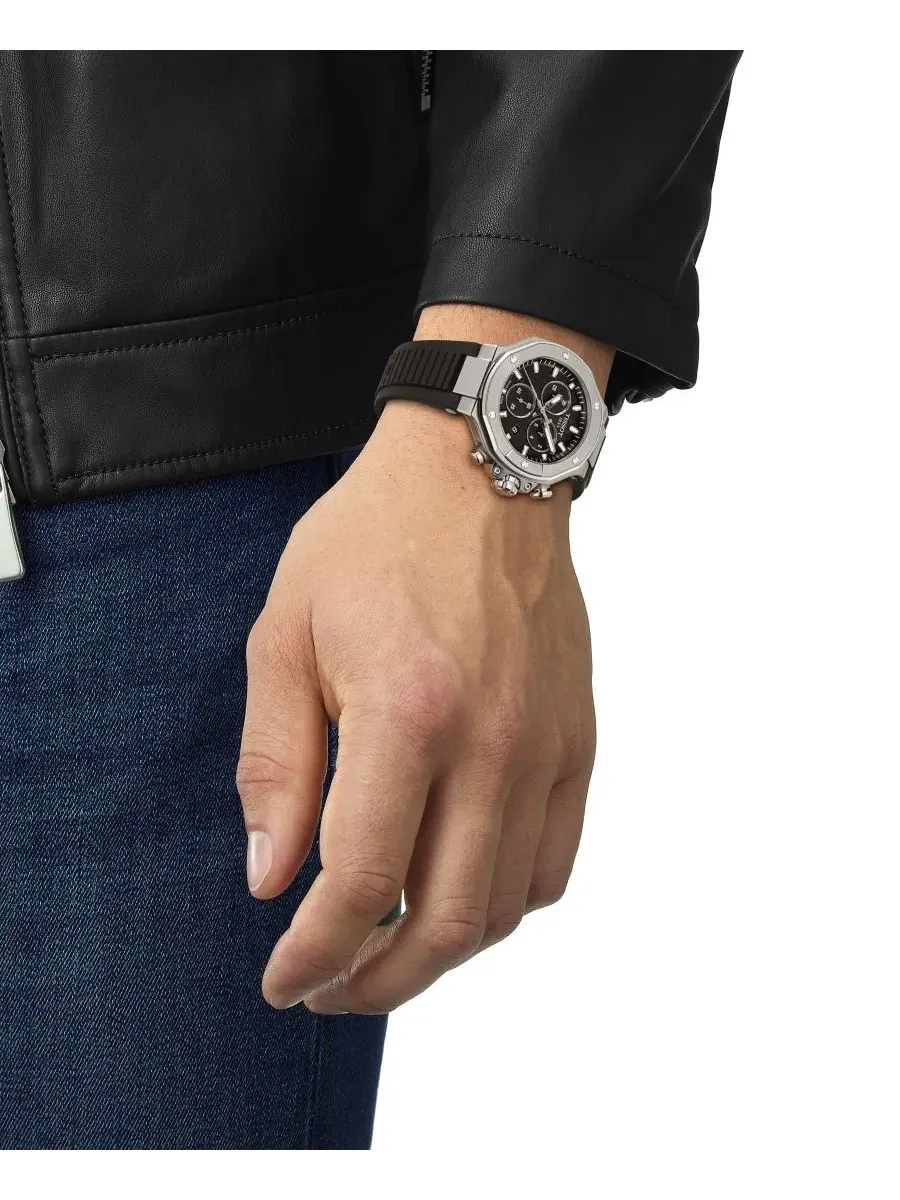 Универсальные часы с черным циферблатом и резиновым ремешком, 38 мм Tissot — изображение 5 из 5, оттенок черный