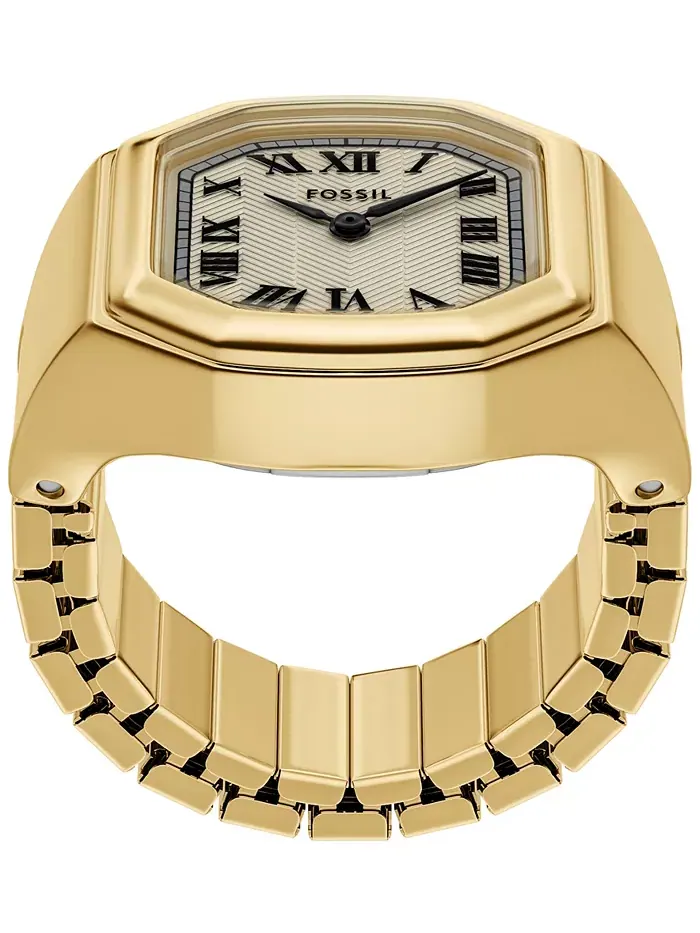 Женские часы Harlow Watch Ring с двумя стрелками золотистого цвета из нержавеющей стали, 16 мм — изображение 4 из 8