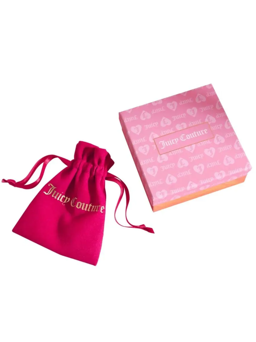 Серьги-подвески с сердечками и вишнями Cherry Heart Drop Juicy Couture — изображение 4 из 8, оттенок золото