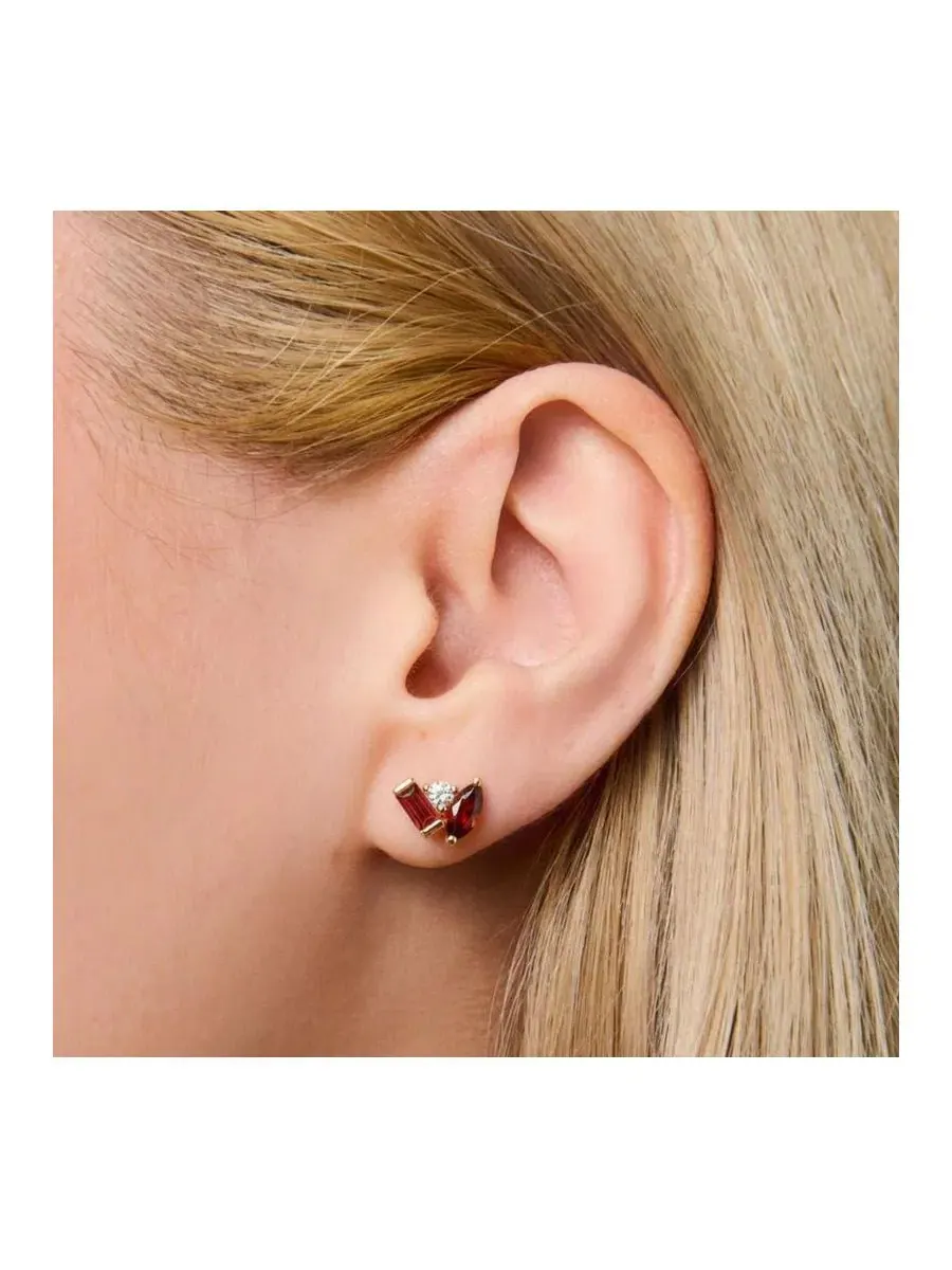 Серьги-пусеты Seraphina Garnet Stud Little Sky Stone — изображение 2 из 3, оттенок гранат