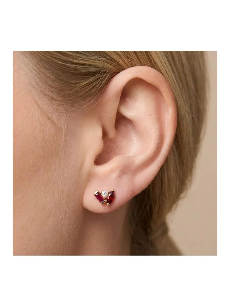 Серьги-пусеты Seraphina Garnet Stud Little Sky Stone — изображение 3 из 3, оттенок гранат