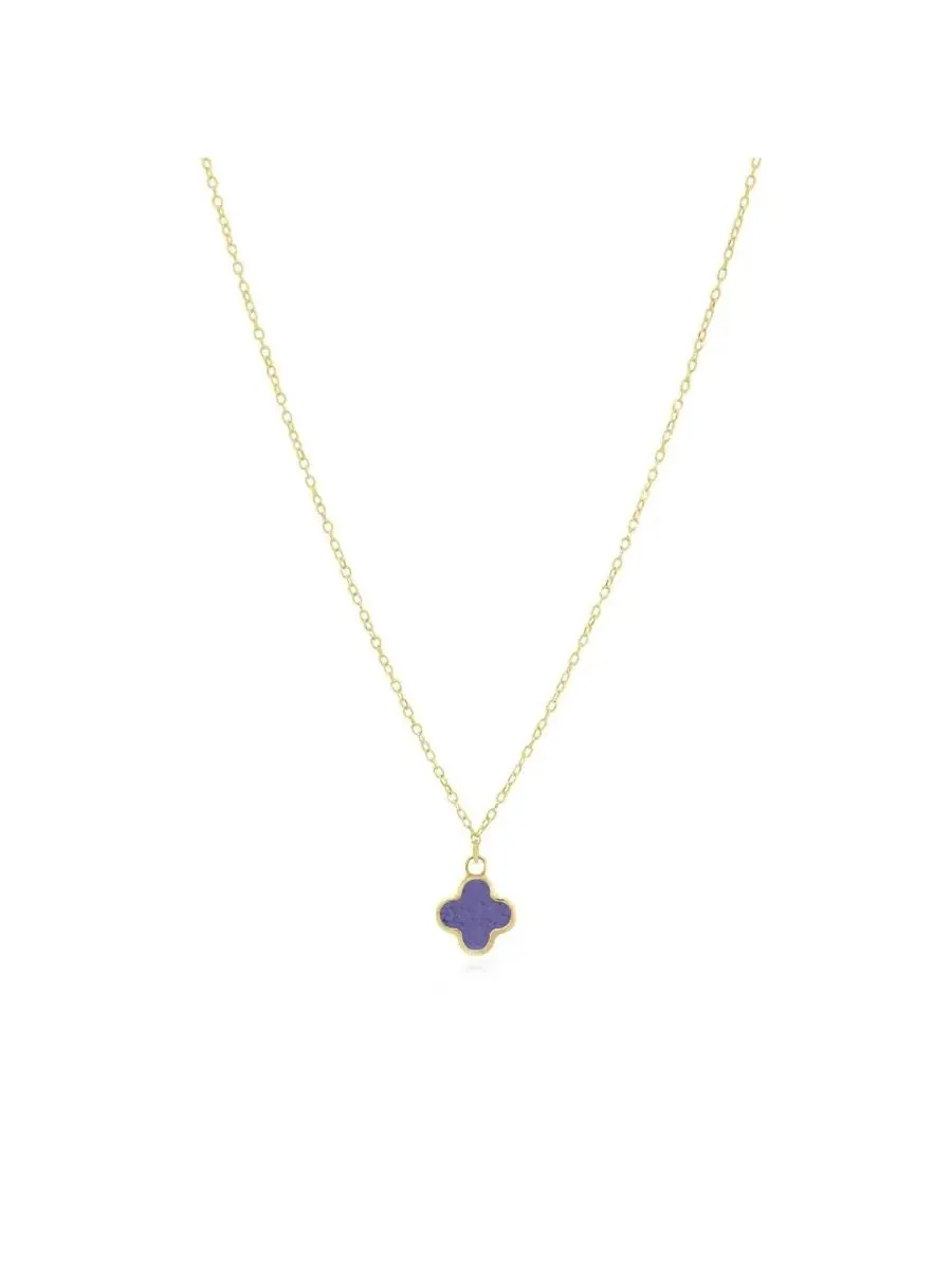 Колье-подвеска Mini Amethyst Single Clover The Lovery — изображение 1 из 3, оттенок аметист