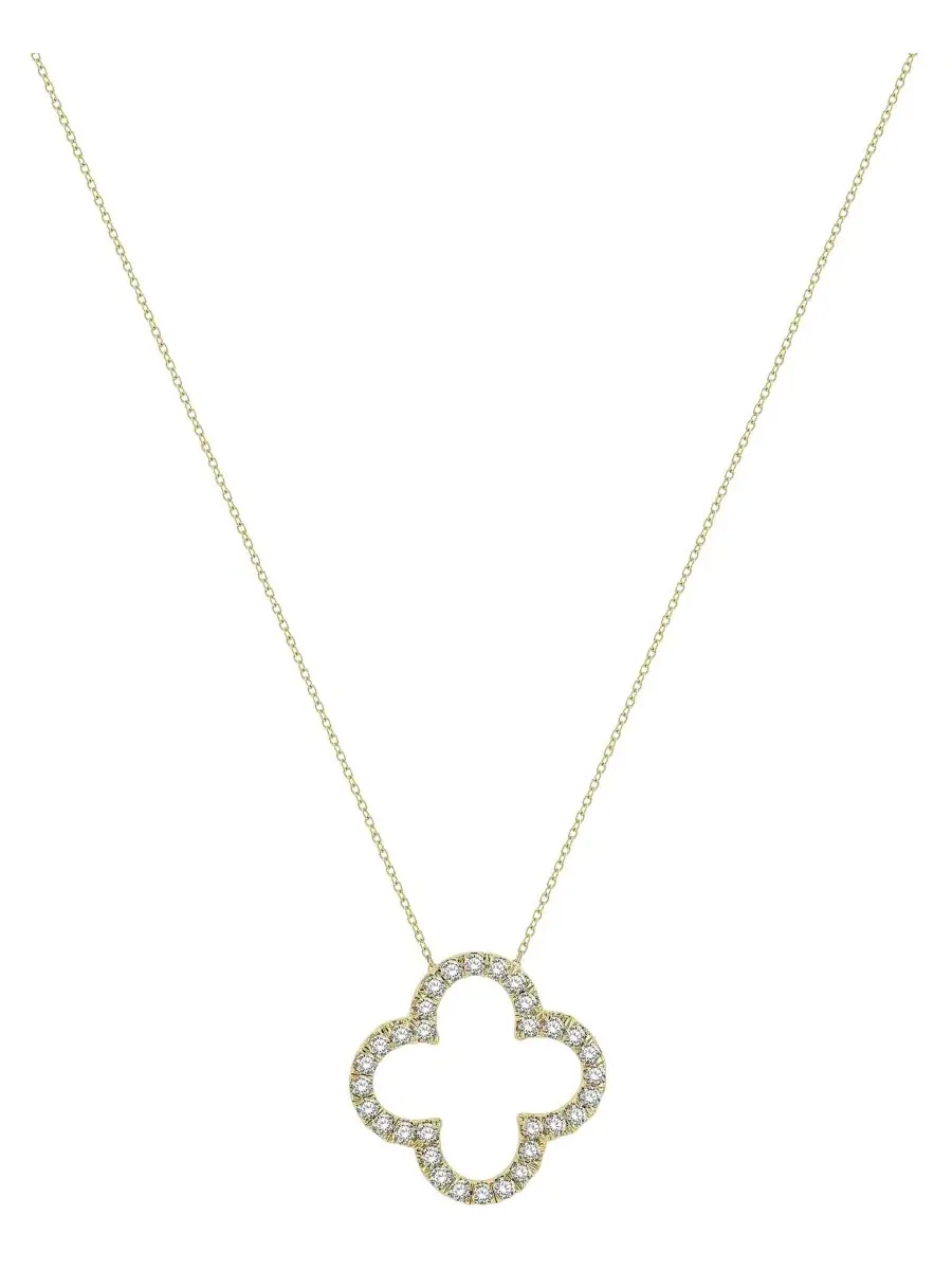 Кулон-подвеска с бриллиантами в виде клевера, 1/3 ct. t.w.