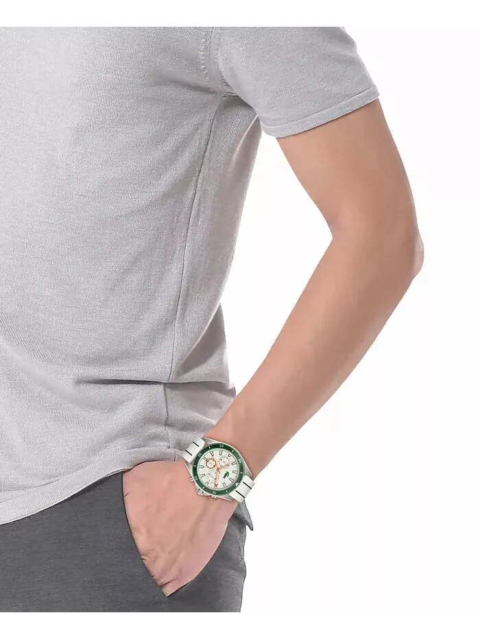 Мужские часы с гротом белого цвета из силикона 43 мм Lacoste — изображение 4 из 8