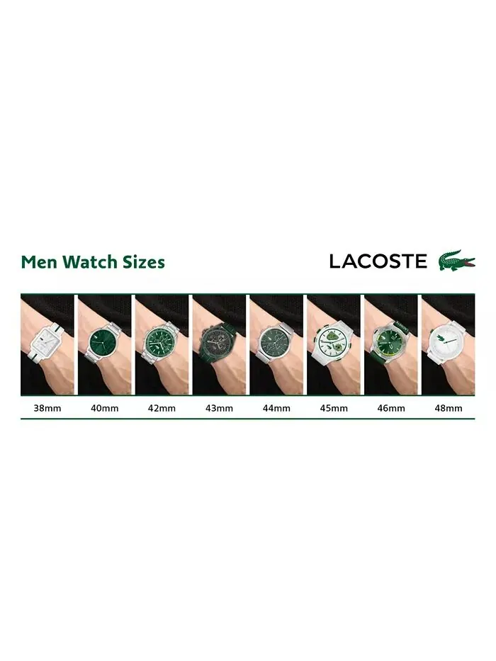 Мужские часы с гротом белого цвета из силикона 43 мм Lacoste — изображение 8 из 8