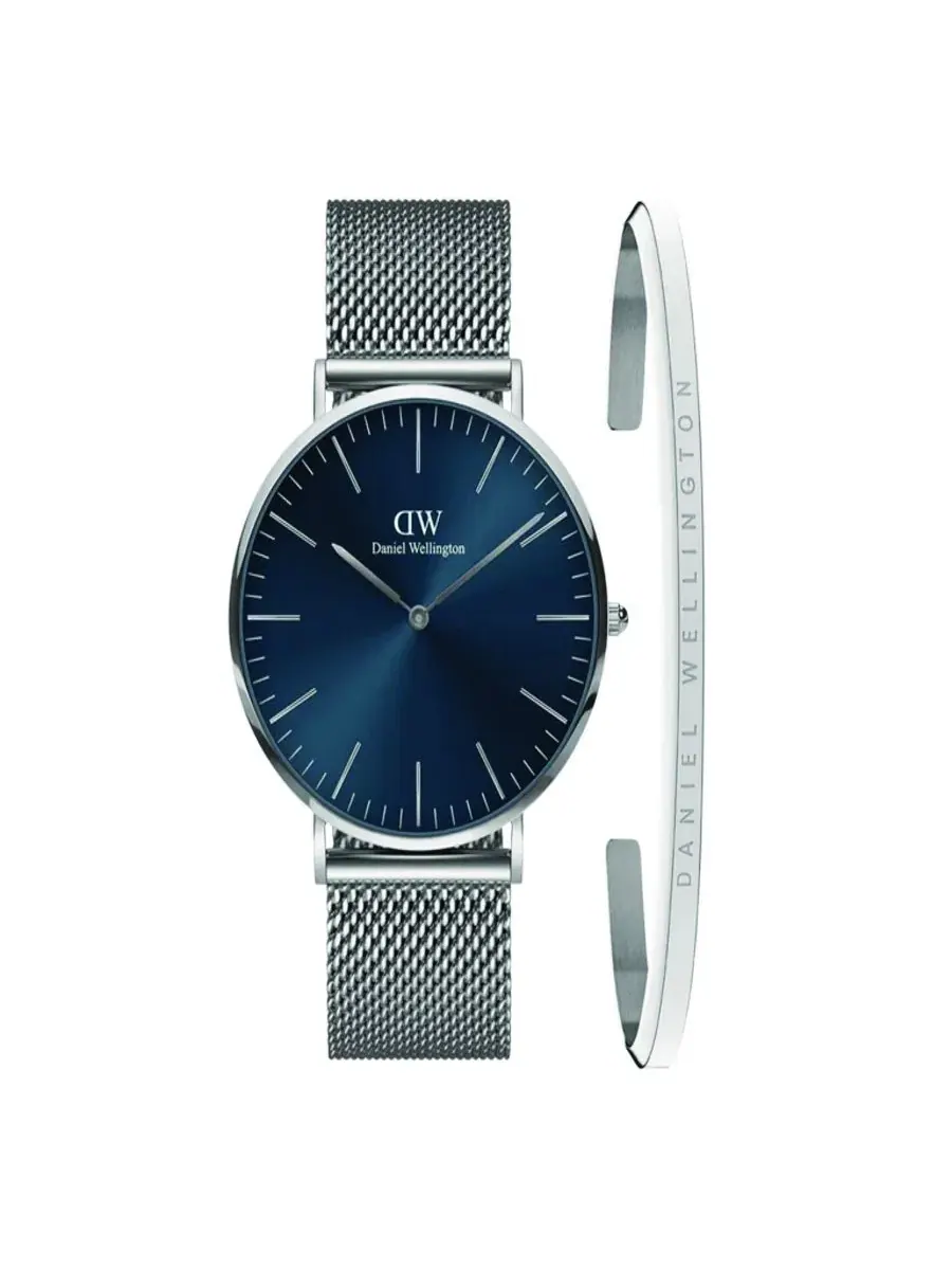 Унисекс аналоговые часы из нержавеющей стали серебристого цвета, 40 мм Daniel Wellington — изображение 1 из 6
