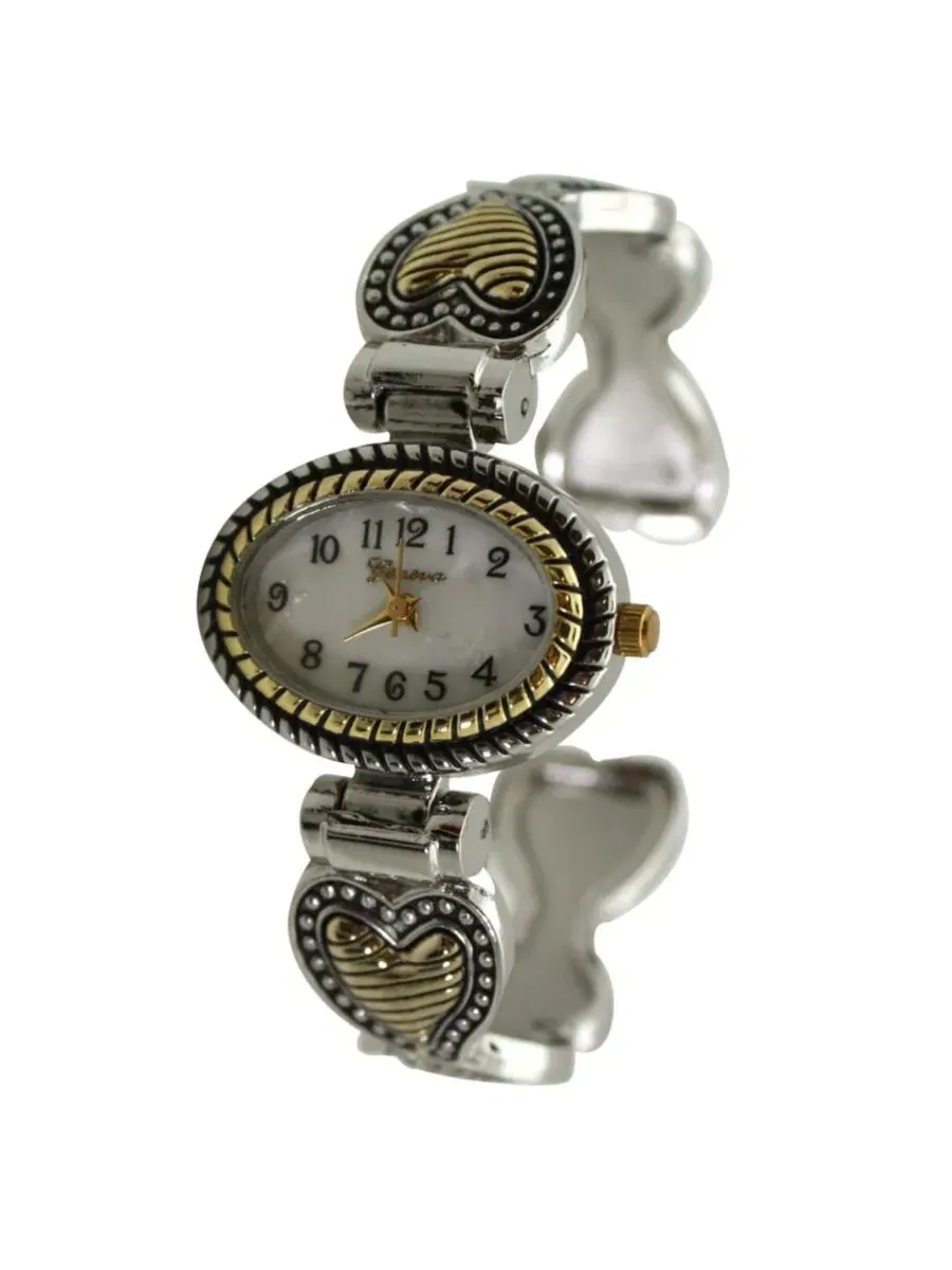 Женские часы-браслет с сердцем Two Tone Heart Details Bangle Olivia Pratt