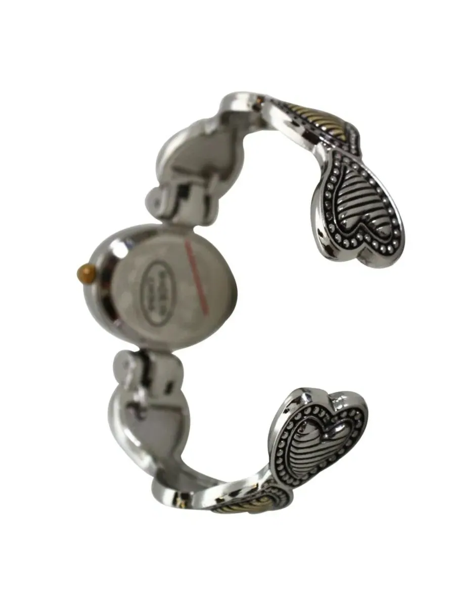 Женские часы-браслет с сердцем Two Tone Heart Details Bangle Olivia Pratt — изображение 2 из 3, оттенок мульти