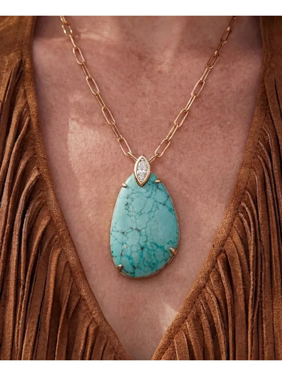 Подвеска-кулон с камнями Majestic Stone ETTIKA — изображение 3 из 5, оттенок бирюзовый