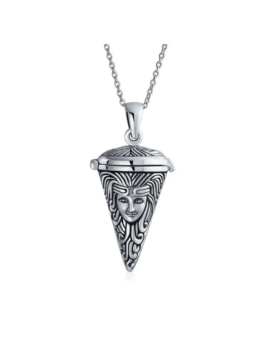 Кулон-медальон с ангелом .925 стерлинговое серебро Bling Jewelry — изображение 1 из 3, оттенок черный